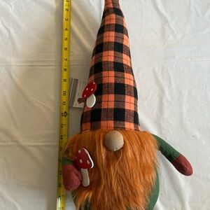 Gnome - red hair holding mushroom